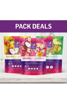 1 x Organic Pink Power, 1 x Organic Hydrate Plus and 1 x Organic Smartea – Normal SRP £135.48